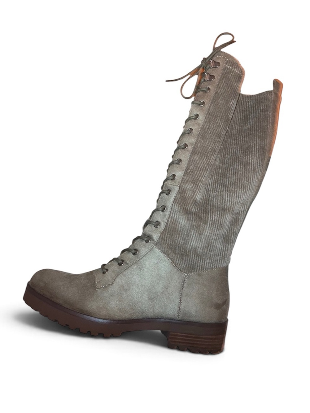 Crown Vintage Tall Lace-Up Boots in Taupe
